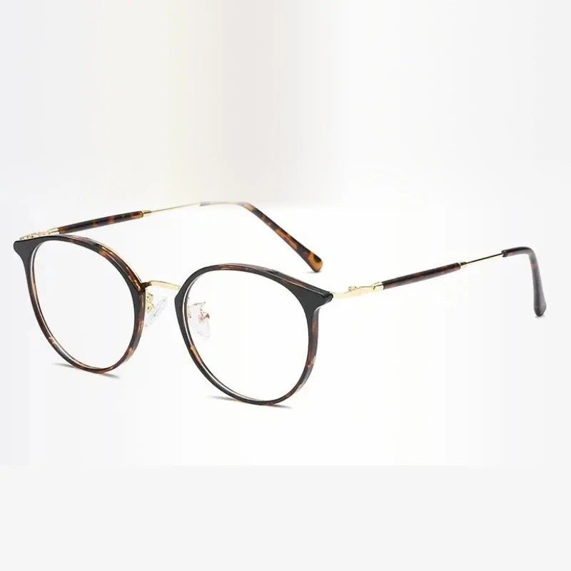 Yimaruili Unisex Full Rim Round Oval Tr 90 Alloy Eyeglasses 22642 - Tortoiseshell