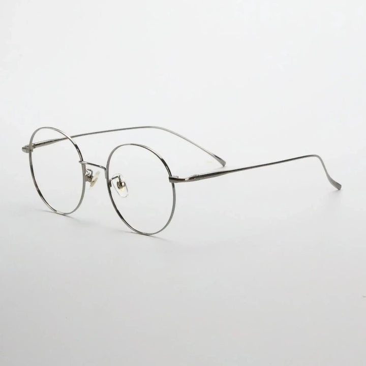 Yimaruili Unisex Full Rim Round Pure Titanium Eyeglasses 177575 - Gold