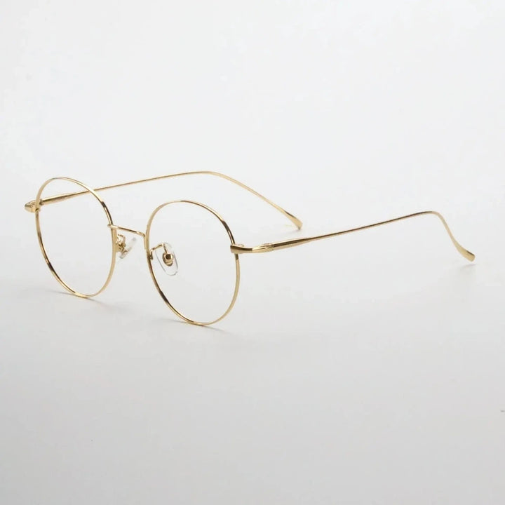 Yimaruili Unisex Full Rim Round Pure Titanium Eyeglasses 177575 - Gun