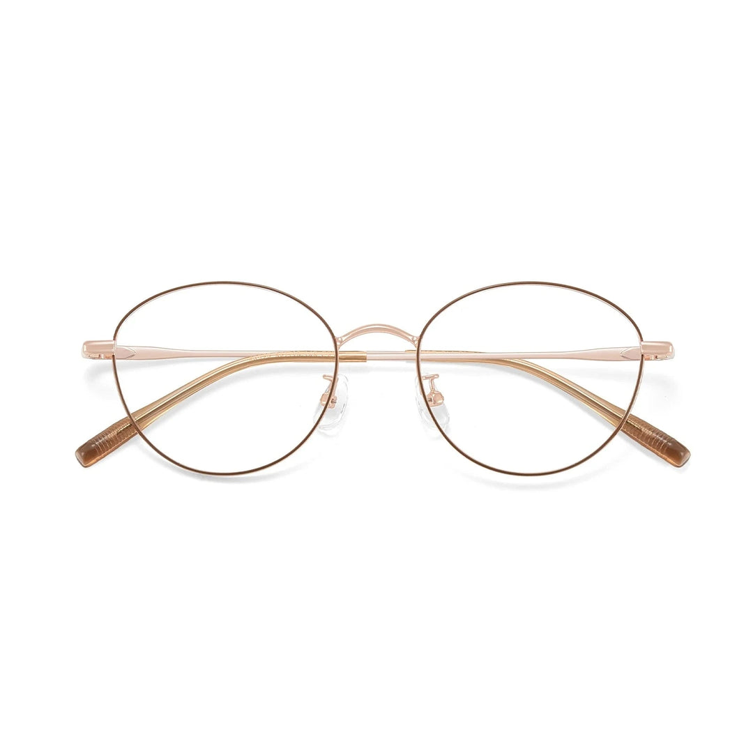 Yimaruili Unisex Full Rim Round Pure Titanium Eyeglasses 58272 - Size Chart