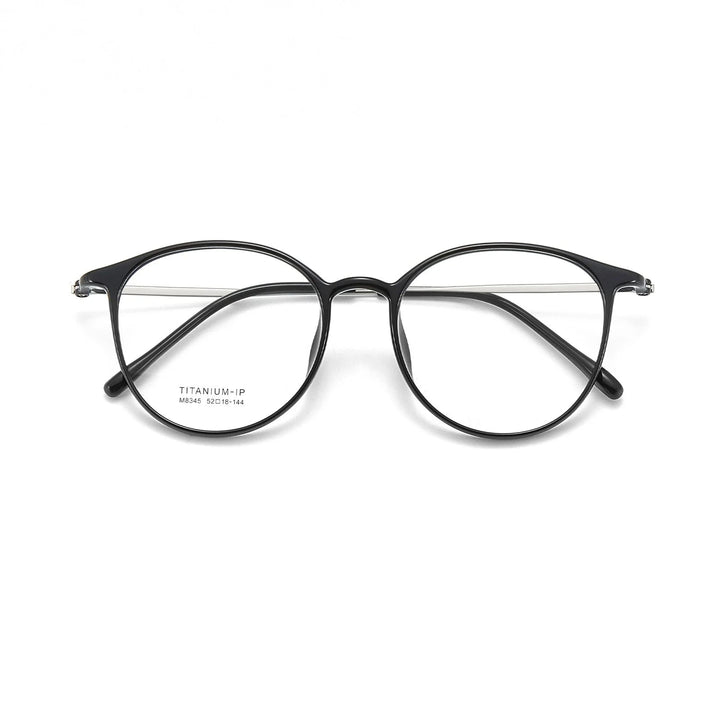 Yimaruili Unisex Full Rim Round TR-90 Titanium Eyeglasses M8345 - C1