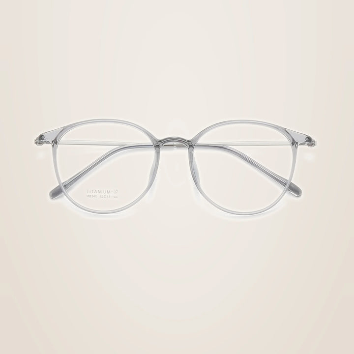 Yimaruili Unisex Full Rim Round TR-90 Titanium Eyeglasses M8345 - C2