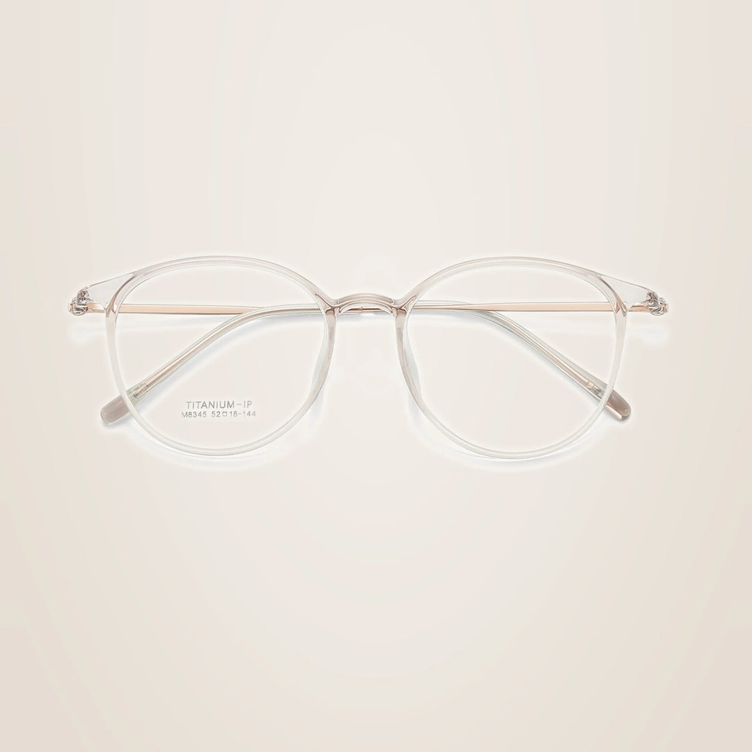Yimaruili Unisex Full Rim Round TR-90 Titanium Eyeglasses M8345 - C4