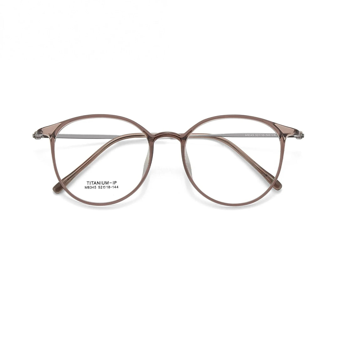 Yimaruili Unisex Full Rim Round TR-90 Titanium Eyeglasses M8345 - C6