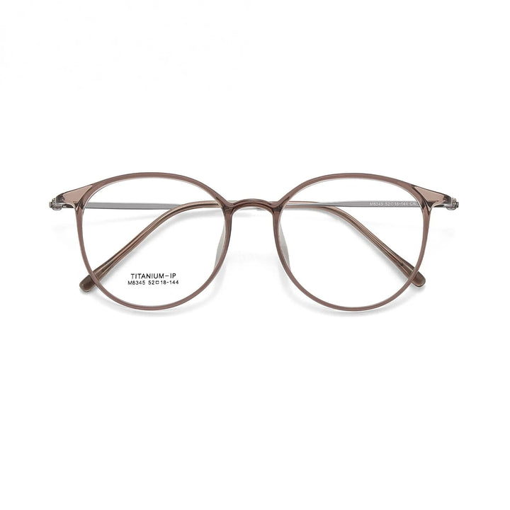 Yimaruili Unisex Full Rim Round TR-90 Titanium Eyeglasses M8345 - C6