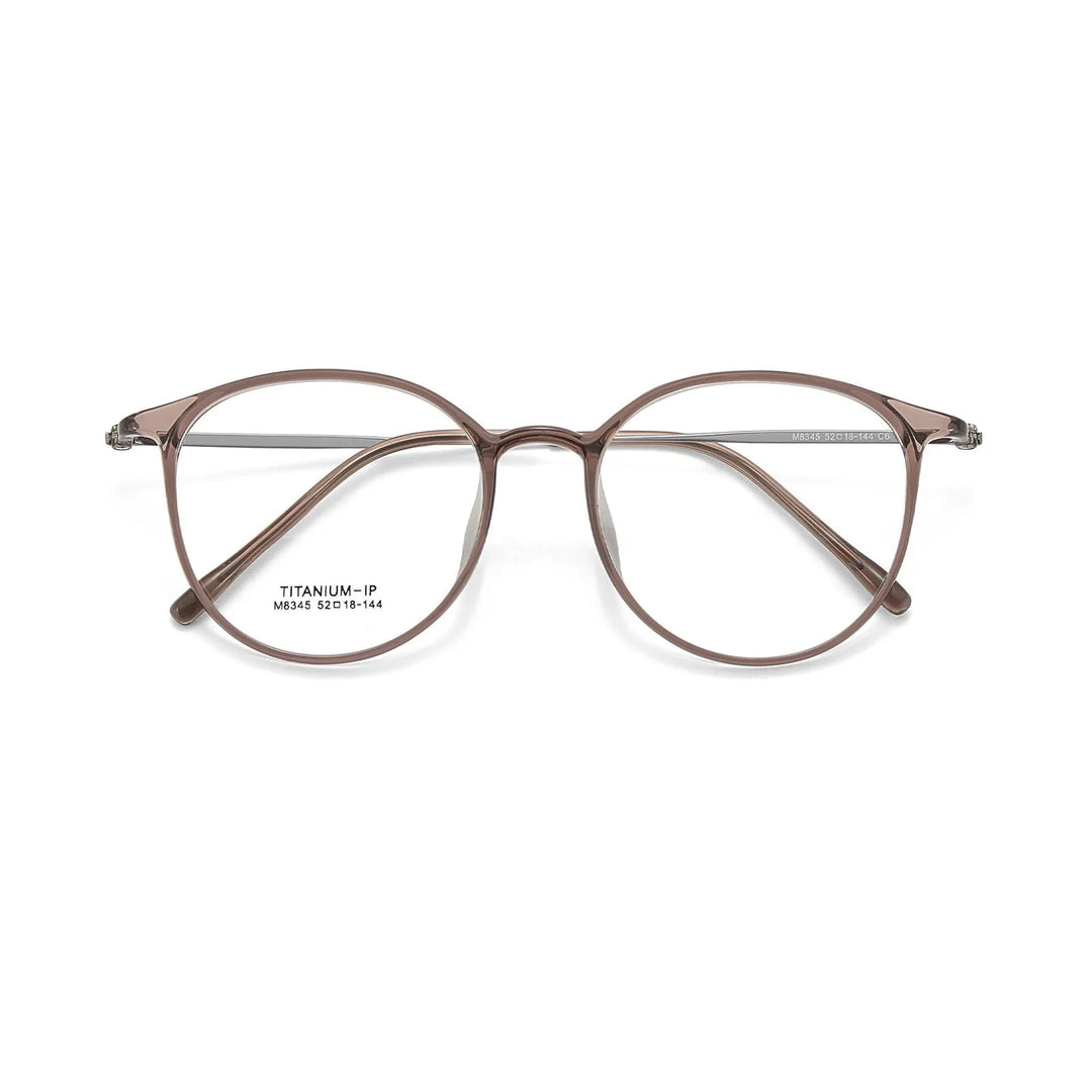 Yimaruili Unisex Full Rim Round TR-90 Titanium Eyeglasses M8345 - Size Chart