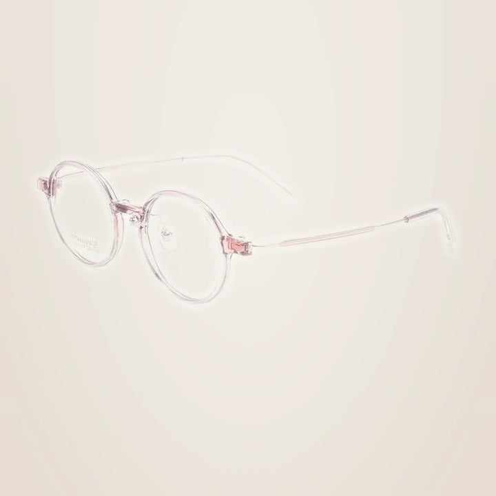 Yimaruili Unisex Full Rim Small Round Tr 90 Titanium Eyeglasses 16101x - Pink Rose Gold