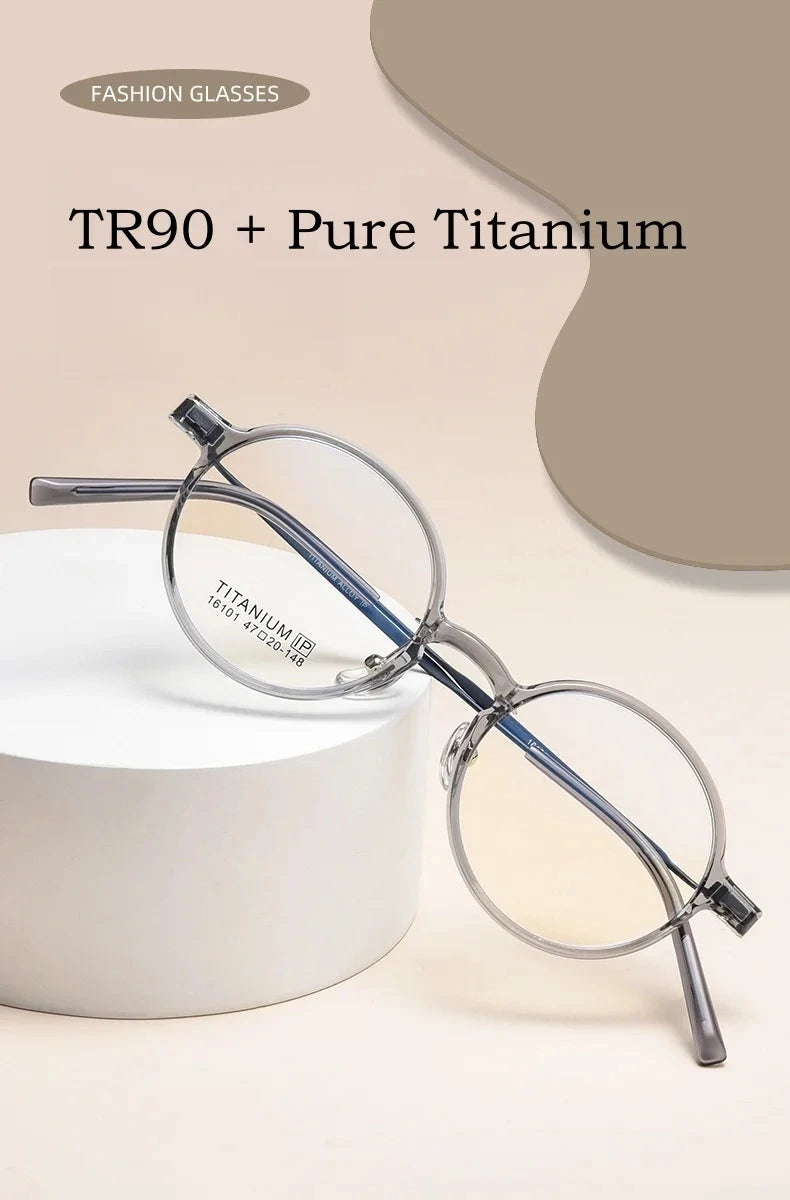 Yimaruili Unisex Full Rim Small Round Tr 90 Titanium Eyeglasses 16101x - Size Chart