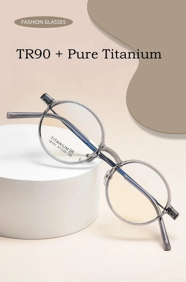 Yimaruili Unisex Full Rim Small Round Tr 90 Titanium Eyeglasses 16101x - Size Chart