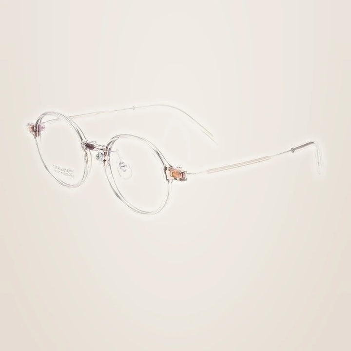 Yimaruili Unisex Full Rim Small Round Tr 90 Titanium Eyeglasses 16101x - Tea Rose Gold