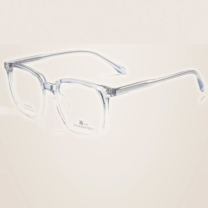 Yimaruili Unisex Full Rim Square Acetate Eyeglasses BV85002B - Transparent Blue