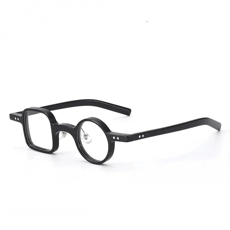 Yimaruili Unisex Full Rim Square Round Acetate Eyeglasses 98208 - Brihgt Black