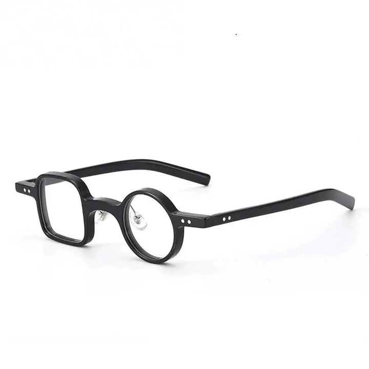 Yimaruili Unisex Full Rim Square Round Acetate Eyeglasses 98208 - Brihgt Black
