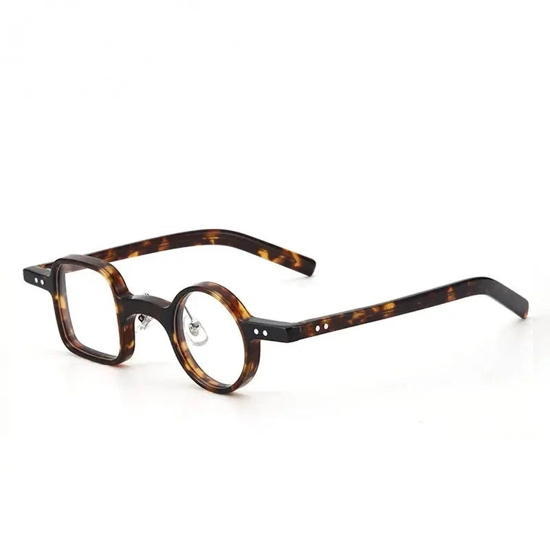 Yimaruili Unisex Full Rim Square Round Acetate Eyeglasses 98208 - Tortoiseshell