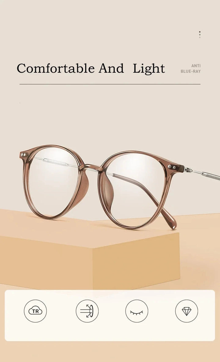 Yimaruili Unisex Full Rim Square Round Tr 90 Alloy Eyeglasses 90045 - Size Chart