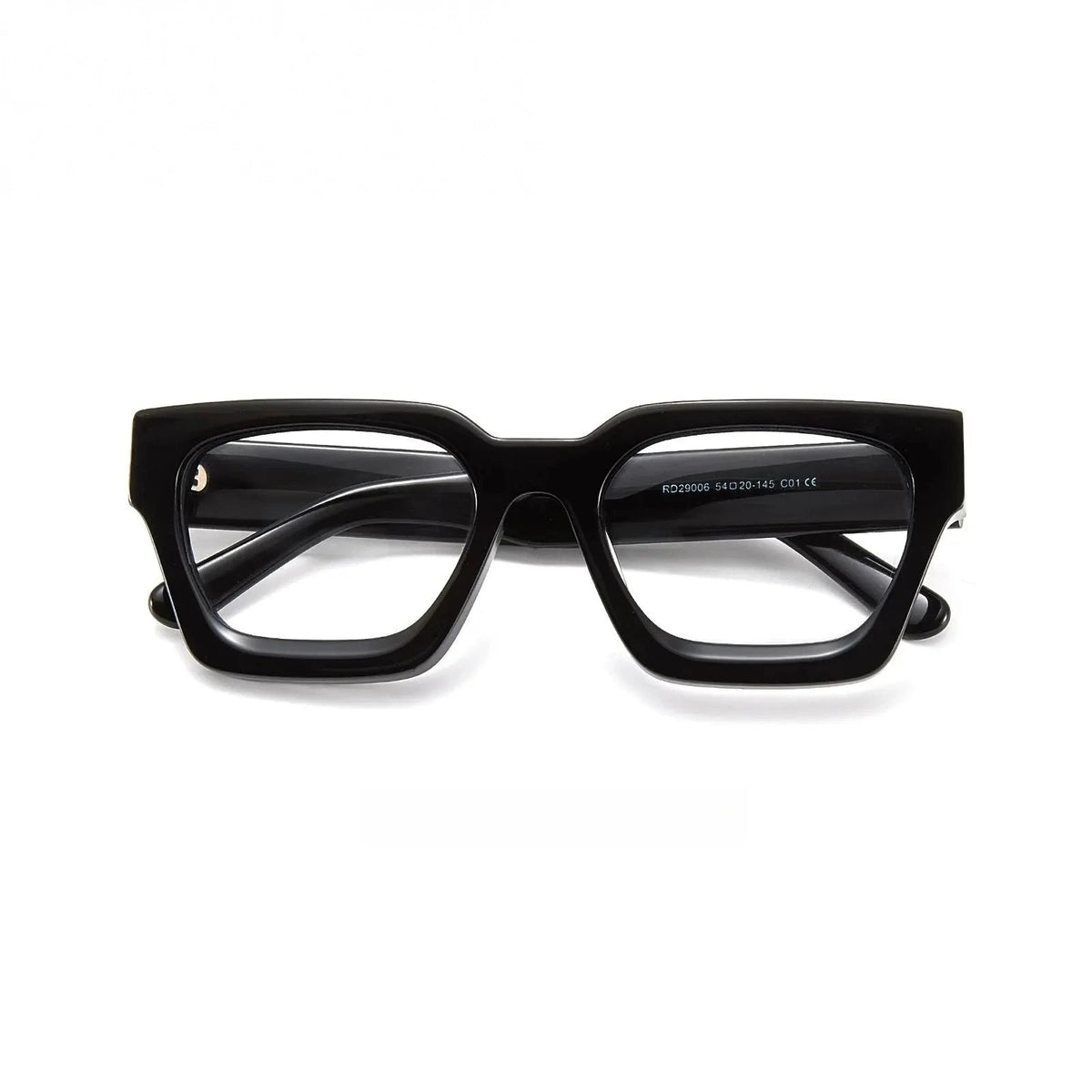 Yimaruili Unisex Full Rim Square Thick Acetate Eyeglasses 29006 - Black