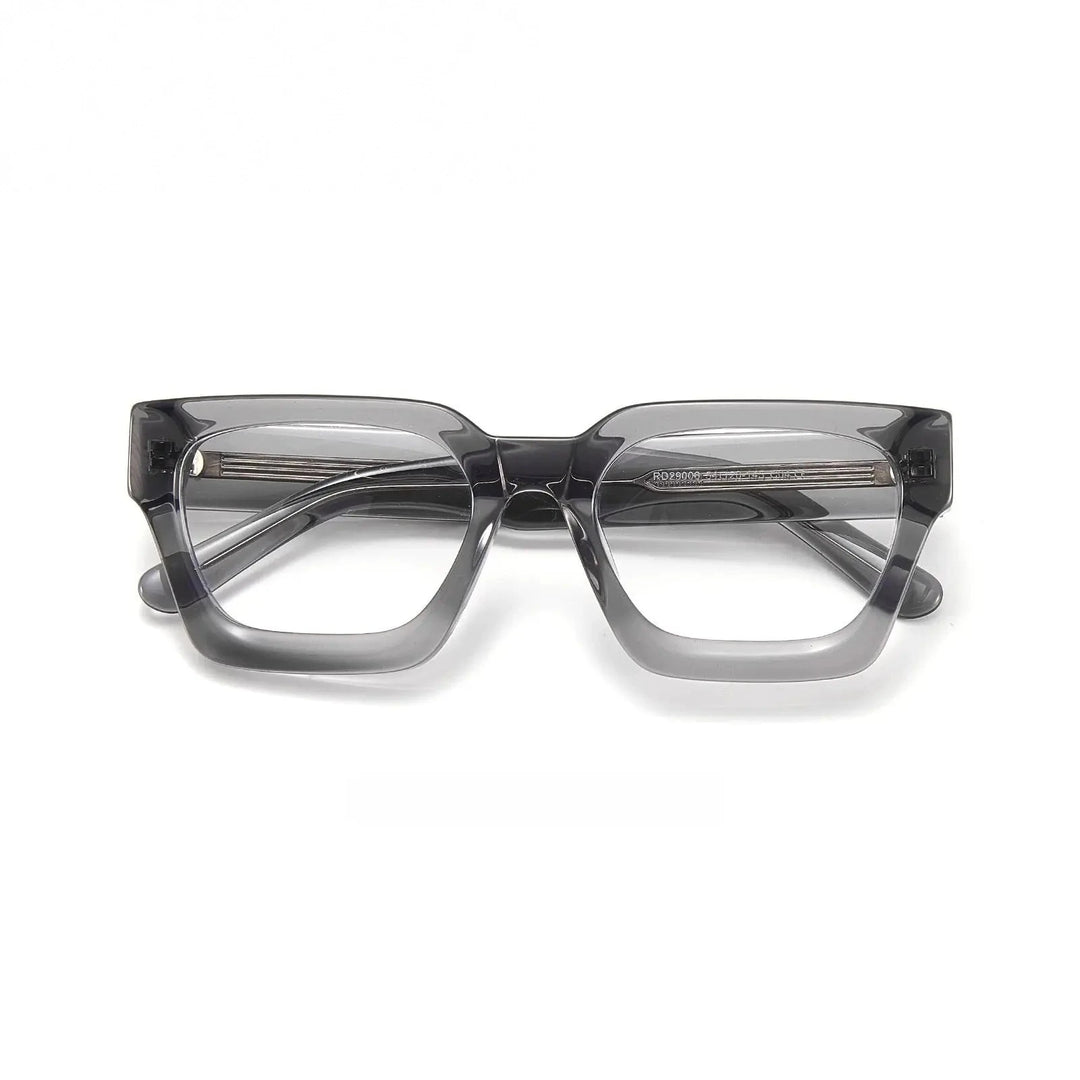 Yimaruili Unisex Full Rim Square Thick Acetate Eyeglasses 29006 - Transparent Gray