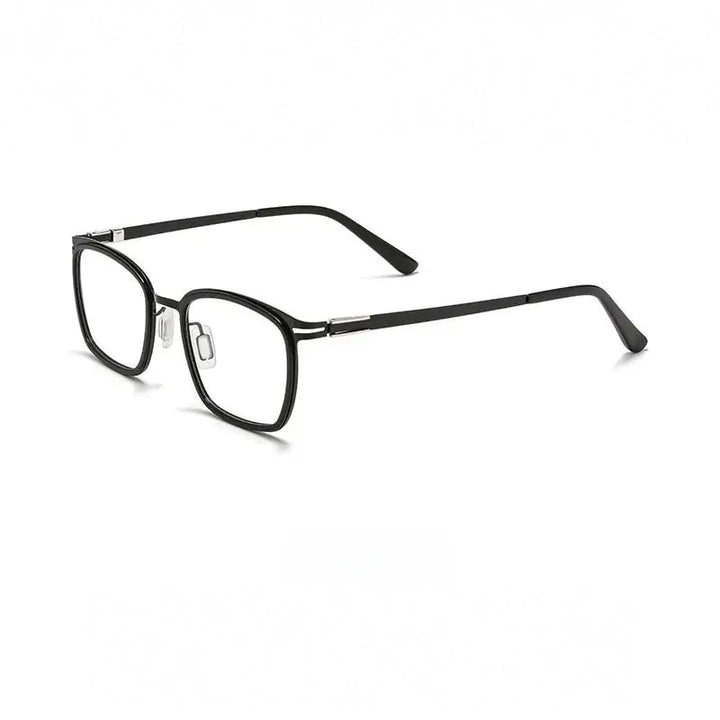 Yimaruili Unisex Full Rim Square Titanium Acetate Eyeglasses Y7910 - Black