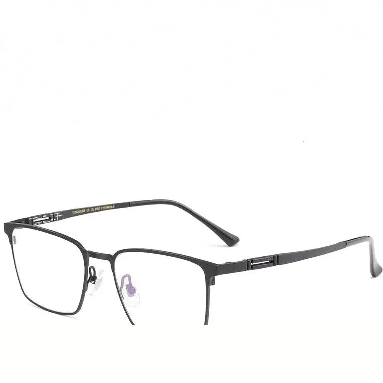 Yimaruili Unisex Full Rim Square Titanium Eyeglasses 70239 - Black