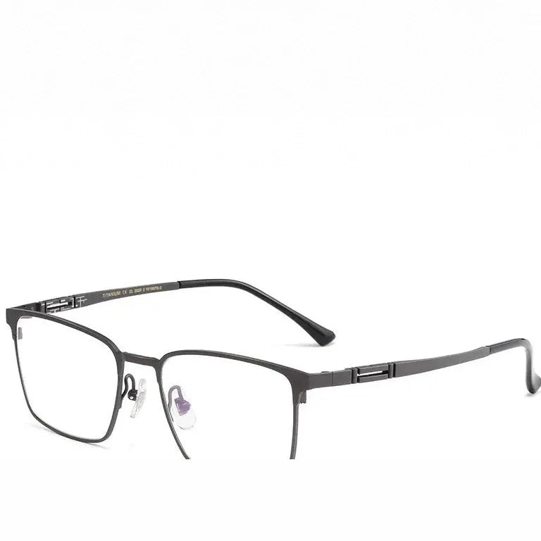 Yimaruili Unisex Full Rim Square Titanium Eyeglasses 70239 - Gun