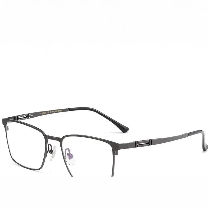 Yimaruili Unisex Full Rim Square Titanium Eyeglasses 70239 - Gun