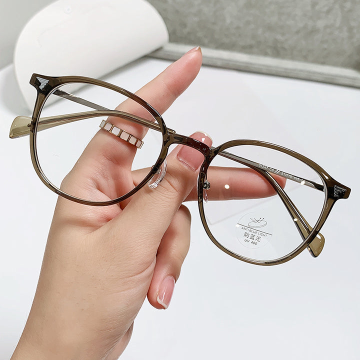 Yimaruili Unisex Full Rim Square Tr 90 Alloy Eyeglasses 01247 - Transparent Green