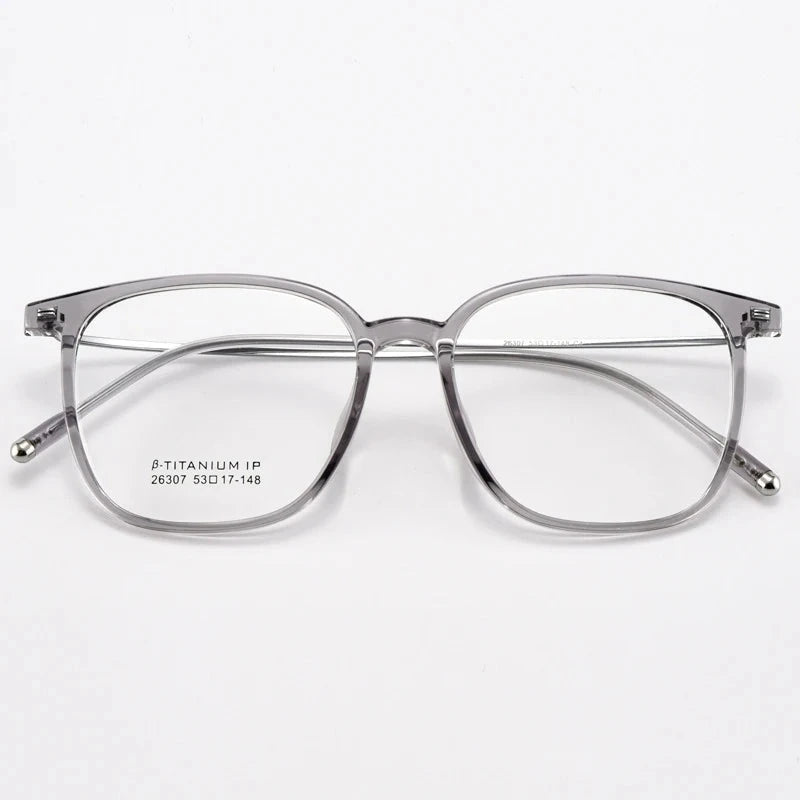 Yimaruili Unisex Full Rim Square TR-90 Titanium Eyeglasses 26307 - Size Chart
