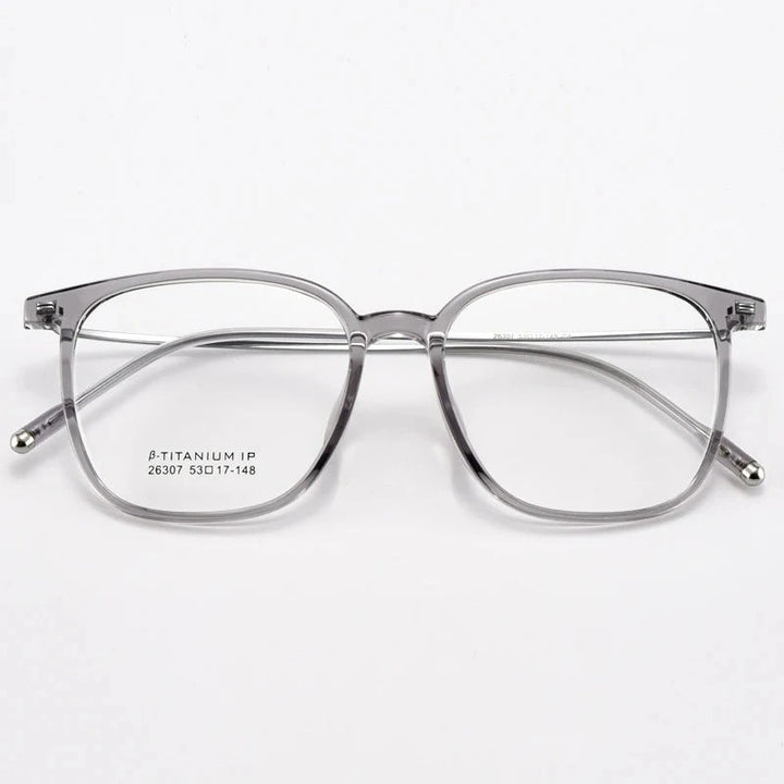 Yimaruili Unisex Full Rim Square TR-90 Titanium Eyeglasses 26307 - Size Chart