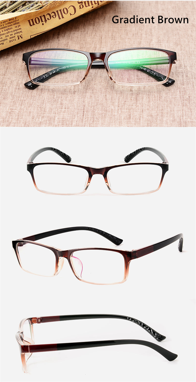 Yimaruili Unisex Full Rim TR 90 Resin Frame Customizable Lens Eyeglasses 6063 - L Frame And lens