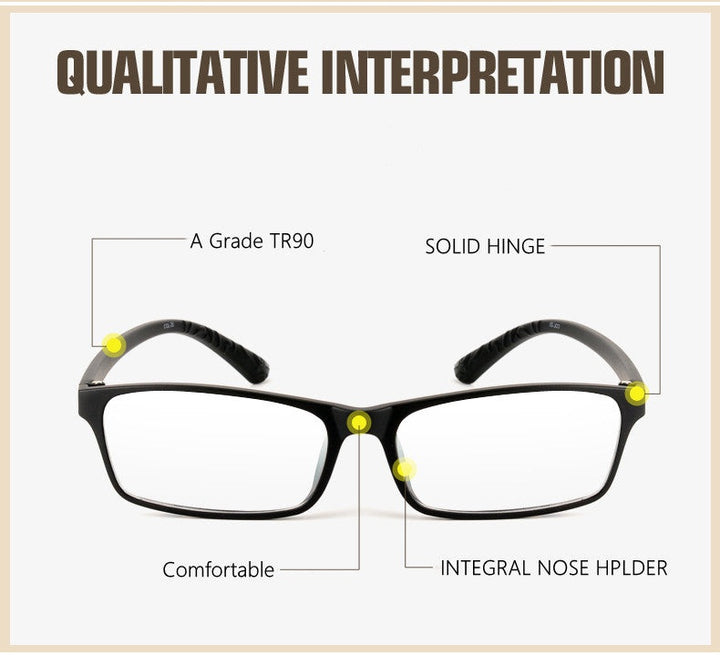 Yimaruili Unisex Full Rim TR 90 Resin Frame Customizable Lens Eyeglasses 6063 - L Frame And lens 3