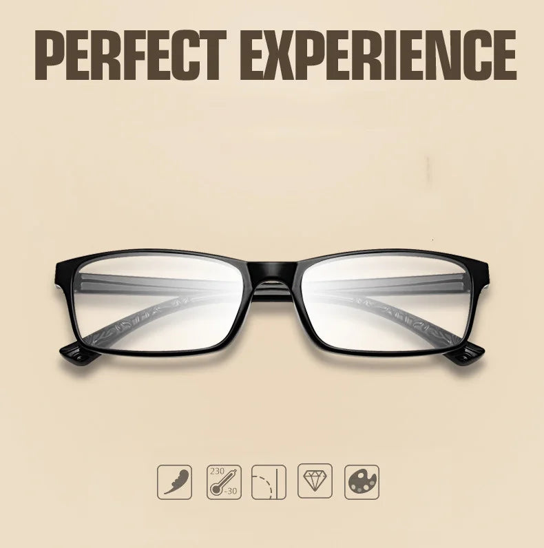 Yimaruili Unisex Full Rim TR 90 Resin Frame Customizable Lens Eyeglasses 6063 - Size Chart