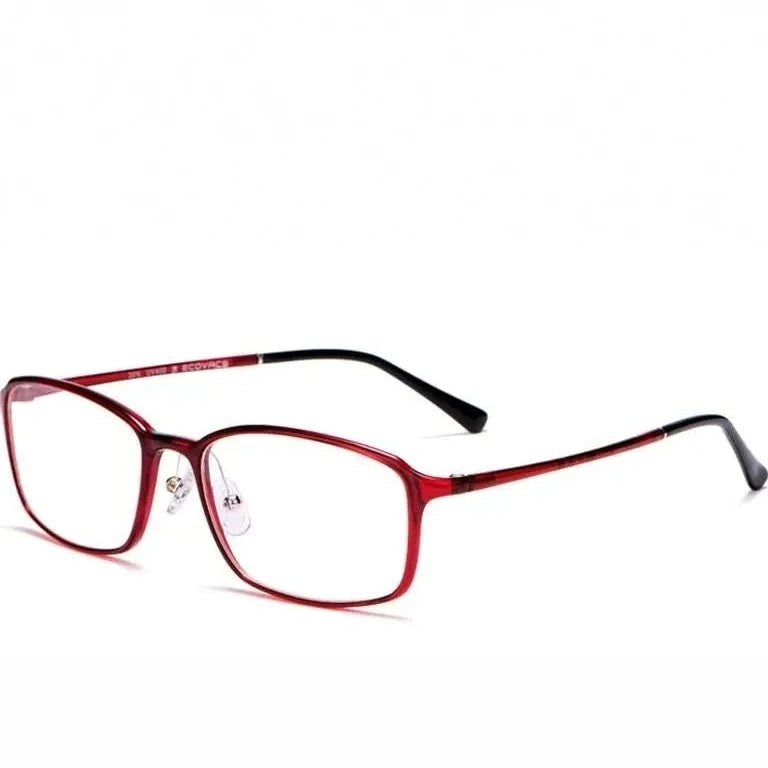Yimaruili Unisex Full Rim TR 90 Resin Frame Eyeglasses M8003 - Red / China