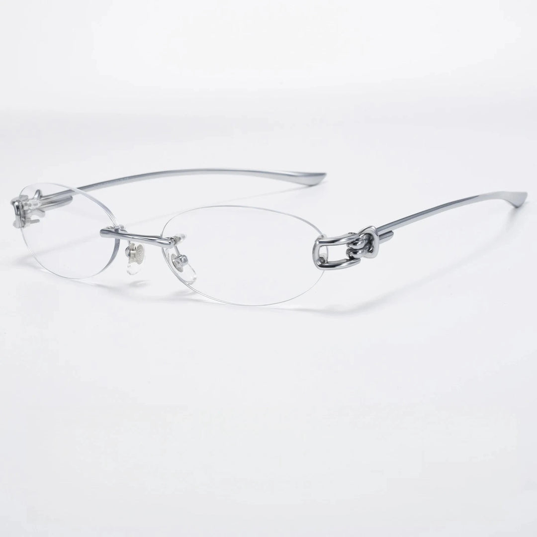 Yimaruili Unisex Rimless Oval Pure Titanium Eyeglasses 0670WK - Size Chart