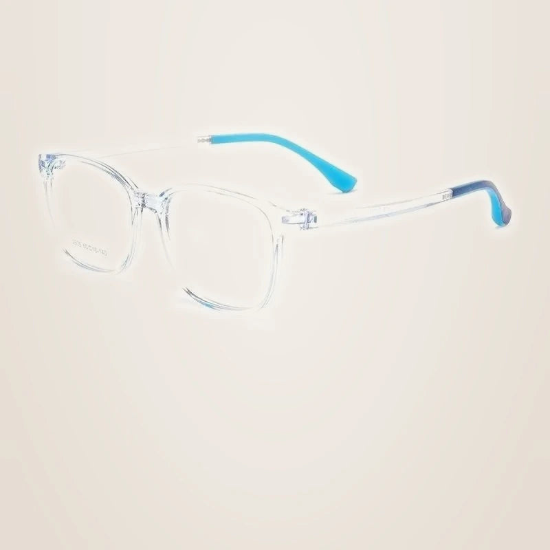 Yimaruili Unisex Youth Full Rim Square Tr 90 Eyeglasses 2606et - Light Blue