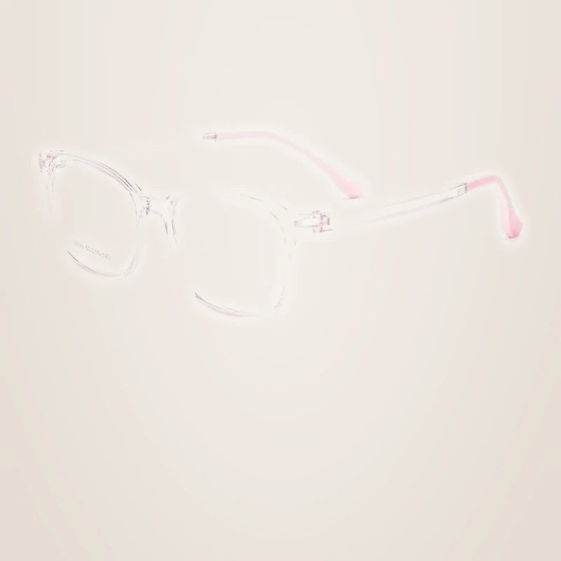 Yimaruili Unisex Youth Full Rim Square Tr 90 Eyeglasses 2606et - Transparent Pink