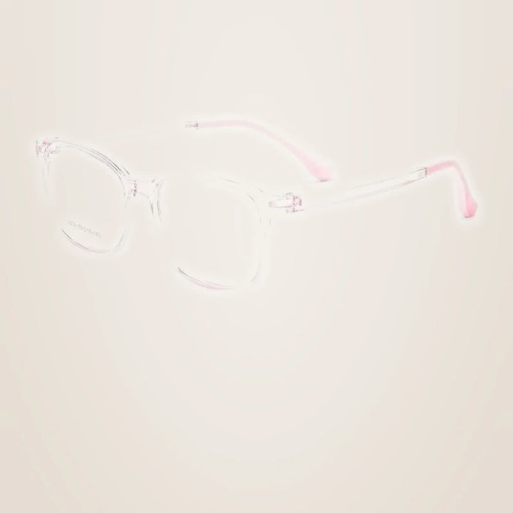 Yimaruili Unisex Youth Full Rim Square Tr 90 Eyeglasses 2606et - Transparent Pink