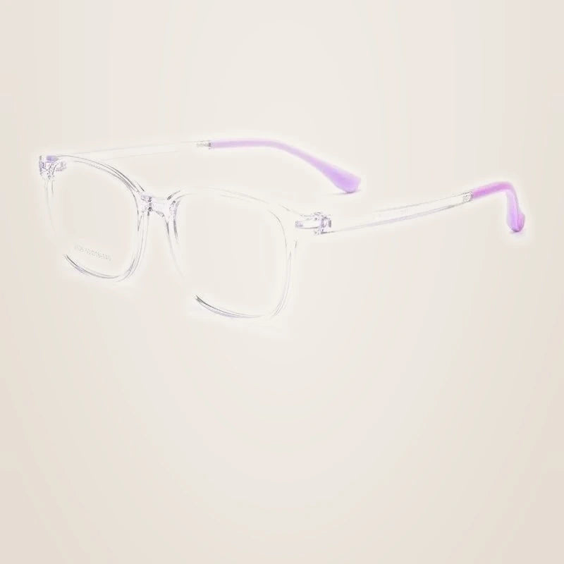 Yimaruili Unisex Youth Full Rim Square Tr 90 Eyeglasses 2606et - Transparent Purple