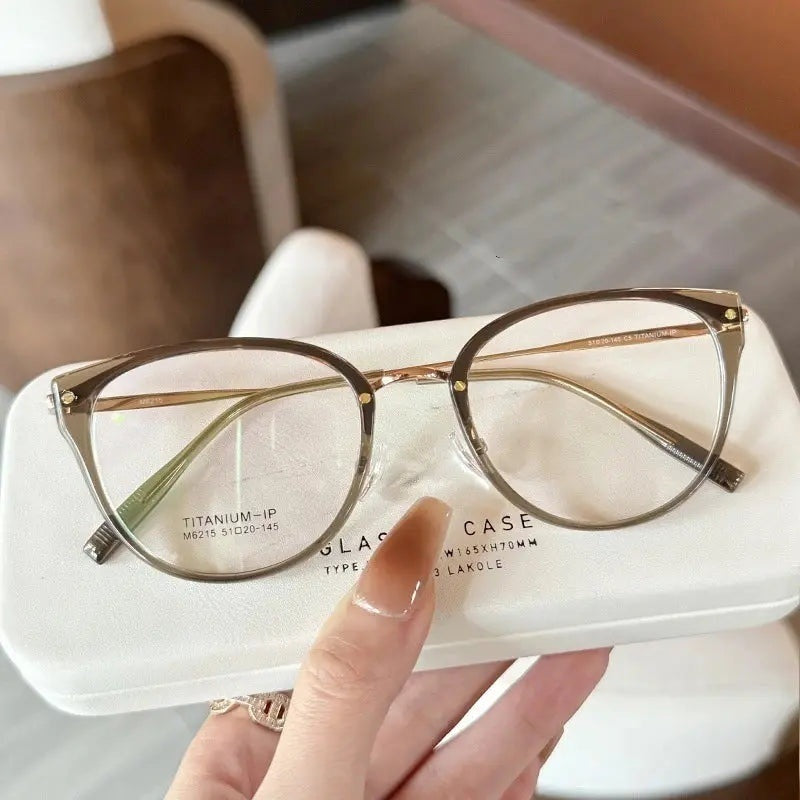 Yimaruili Women's Full Rim Cat Eye Tr 90 Titanium Eyeglasses 62159 - Olive Green