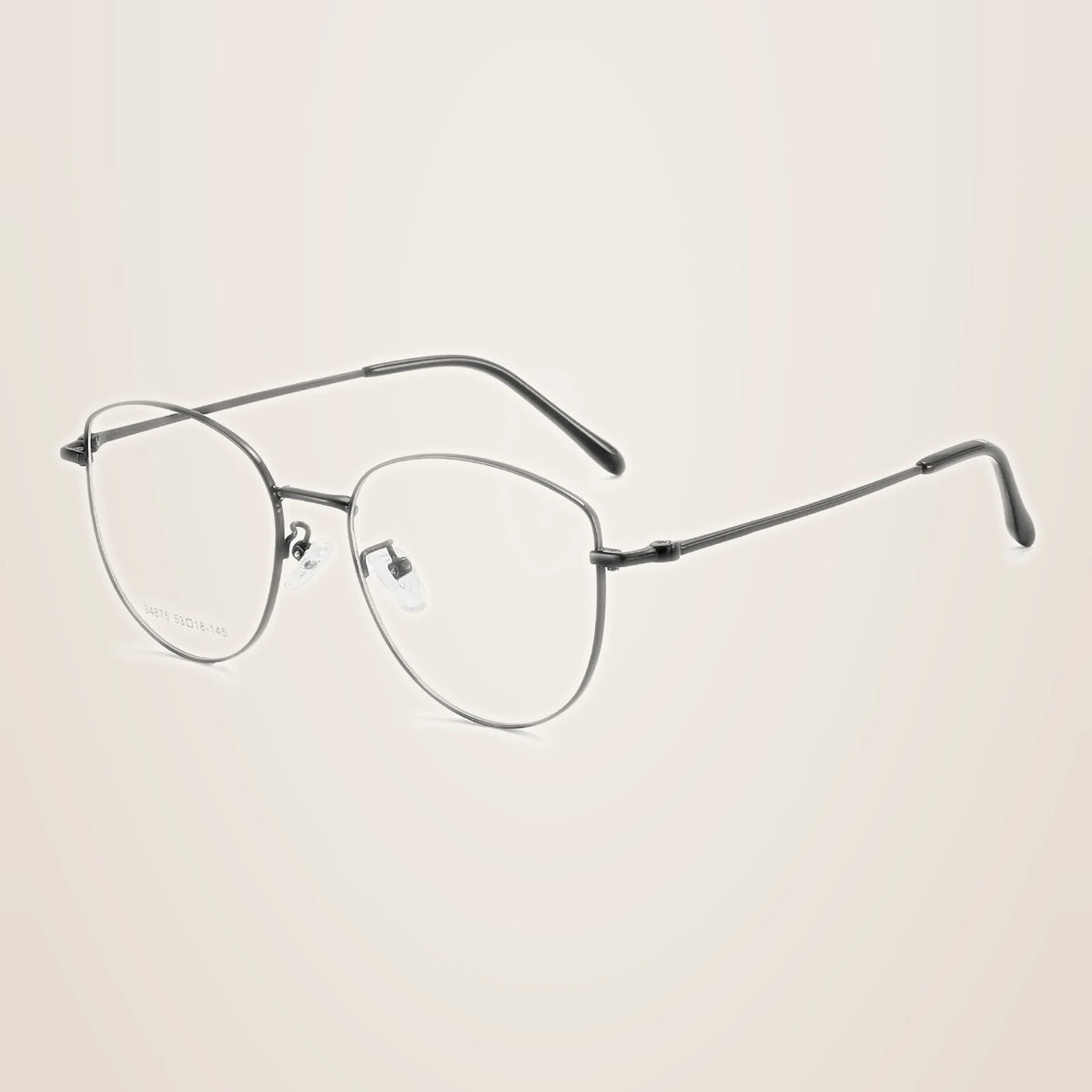 Yimaruili Women's Full Rim Oval Cat Eye Alloy Eyeglasses 34875 - Black C1