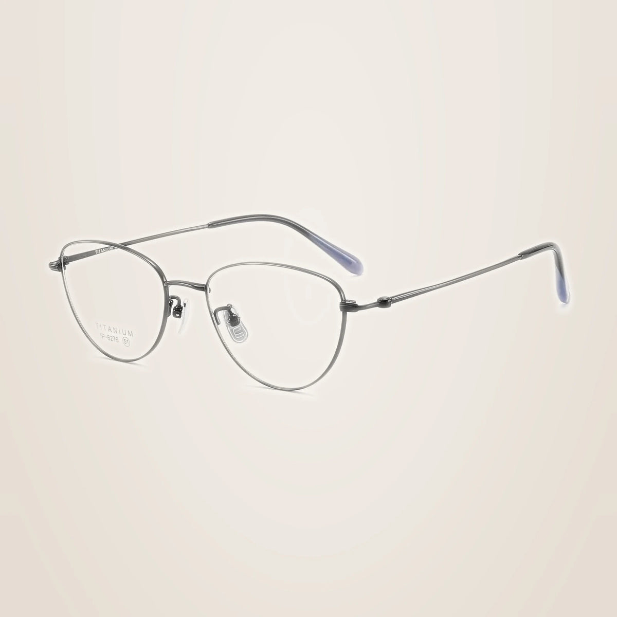 Yimaruili Women's Full Rim Oval Cat Eye Titanium Eyeglasses 62761 - Black C1