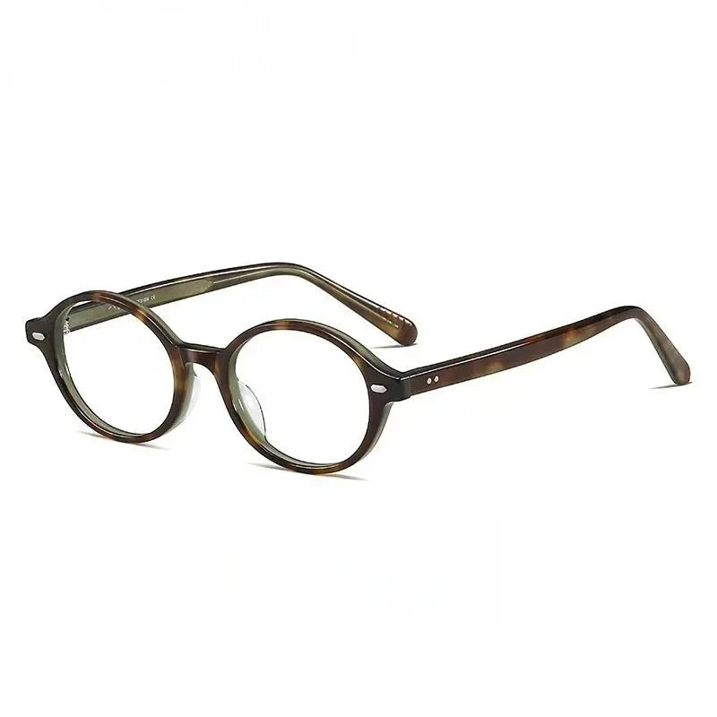 Yimaruili Women's Full Rim Oval Round Acetate Eyeglasses 48046 - Amber