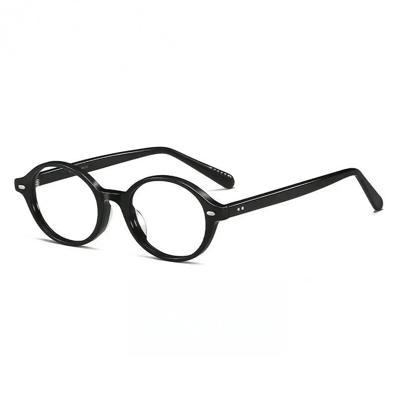 Yimaruili Women's Full Rim Oval Round Acetate Eyeglasses 48046 - Black