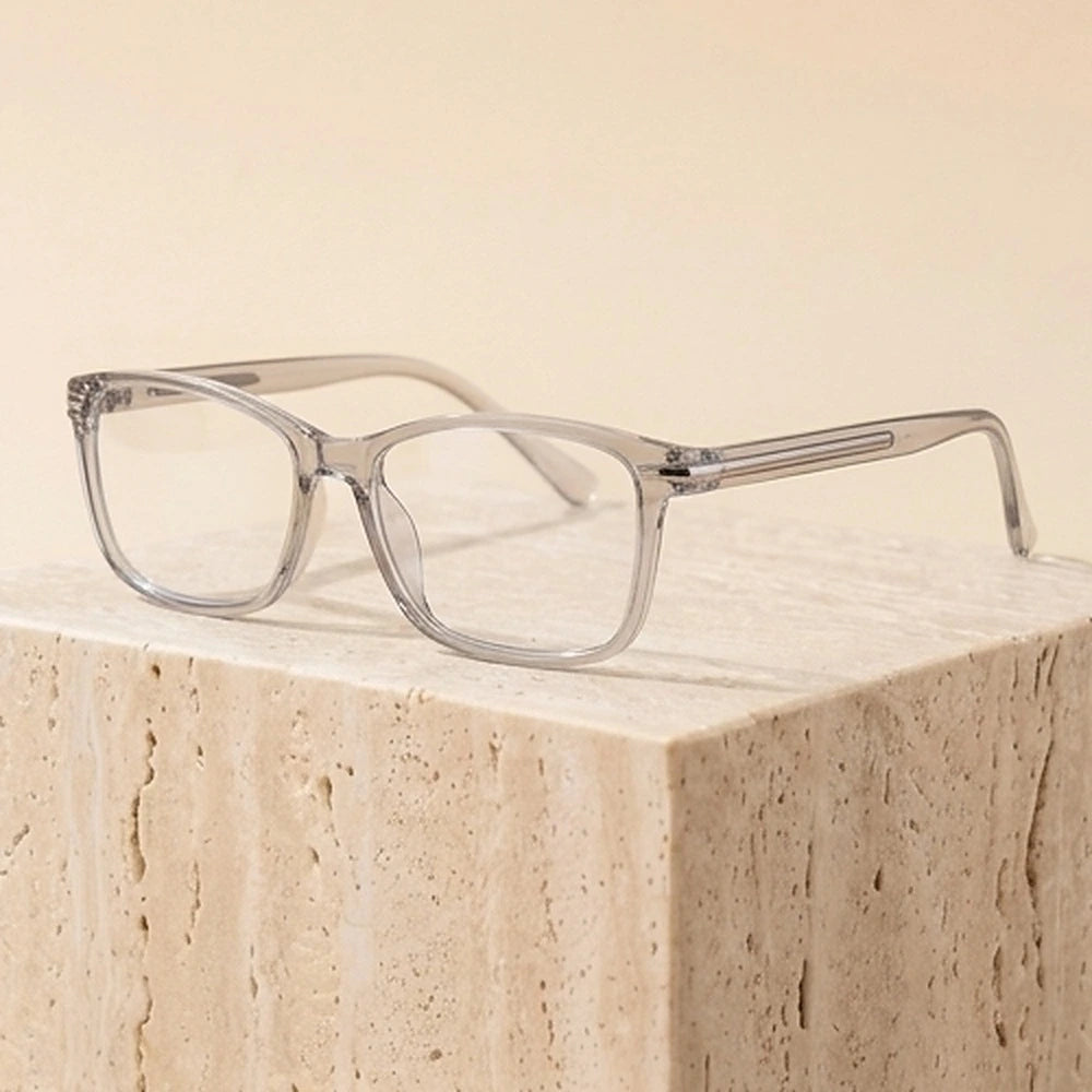 Yimaruili Women's Full Rim Oval Square Tr 90 Alloy Eyeglasses 942127 - Transparent Gray