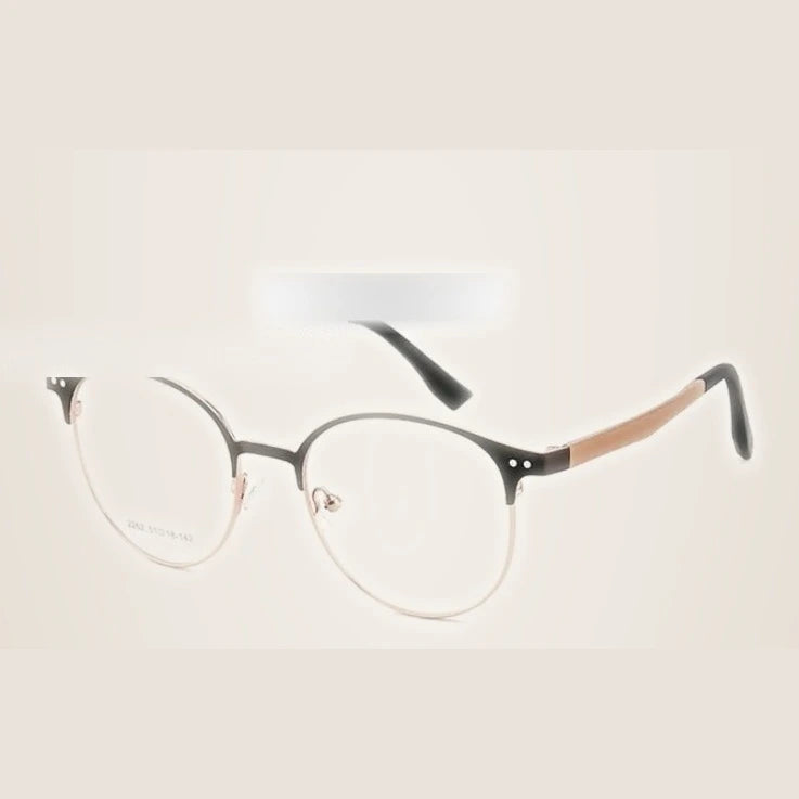 Yimaruili Women's Full Rim Oval Tr 90 Alloy Eyeglasses Clip On Sunglasses 2262 - Rose Gold