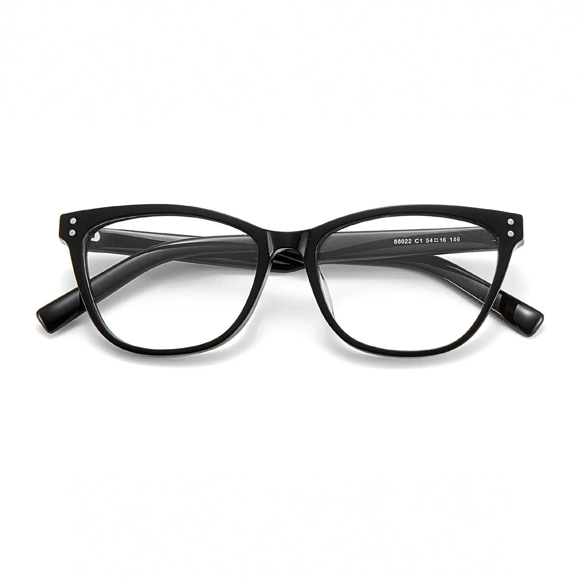 Yimaruili Women's Full Rim Square Cat Eye Acetate Eyeglasses 88022 - Black C1