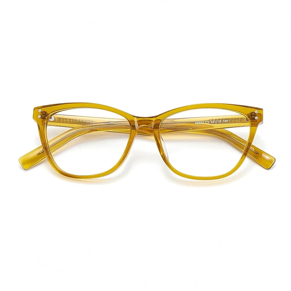 Yimaruili Women's Full Rim Square Cat Eye Acetate Eyeglasses 88022 - Yellow C5