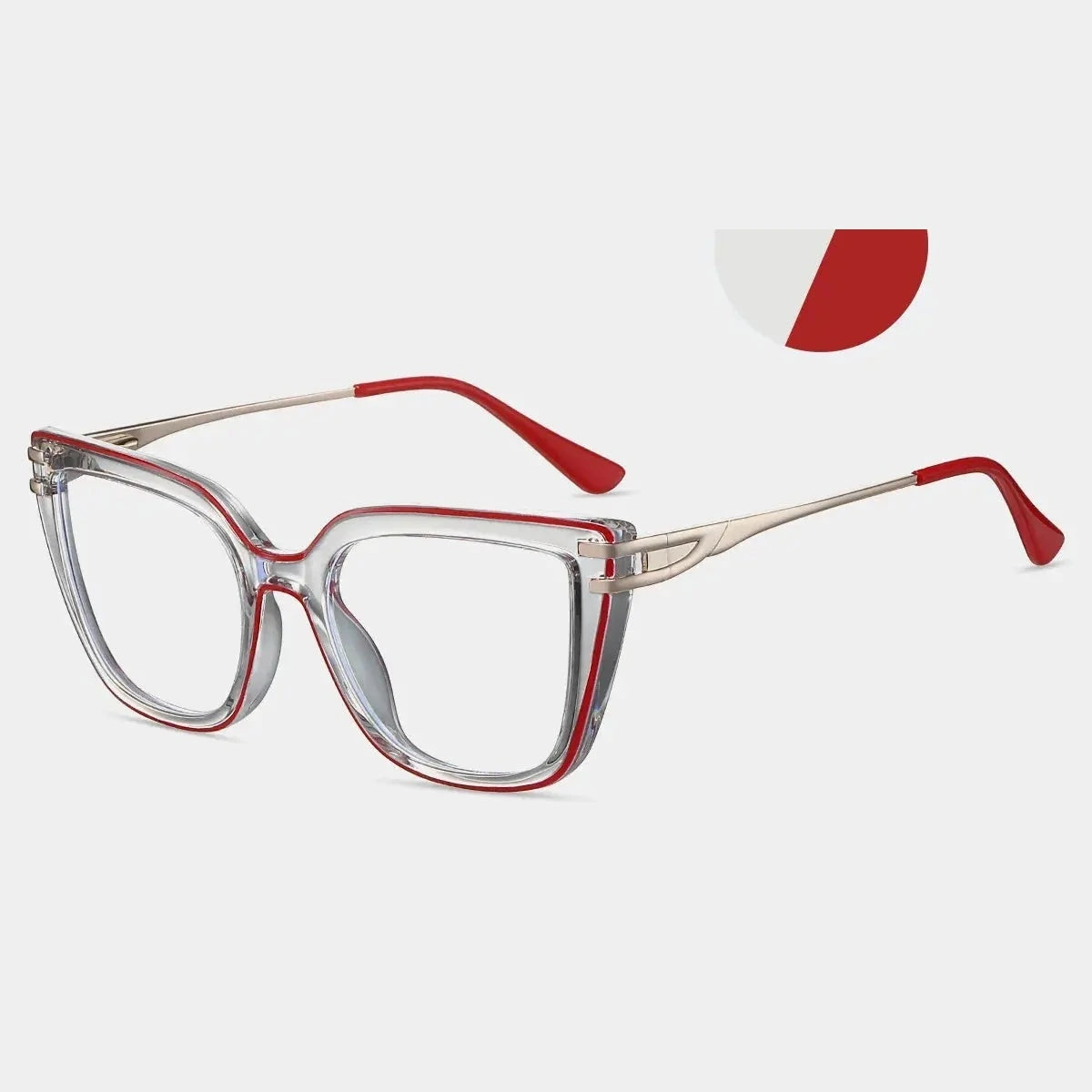 Yimaruili Women's Full Rim Square Cat Eye Tr 90 Alloy Eyeglasses 87314 - C3