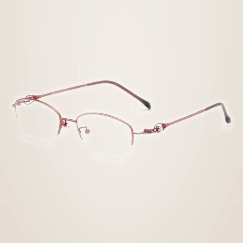 Yimaruili Women's Semi Rim Alloy Frame Eyeglasses 8020Z - Red