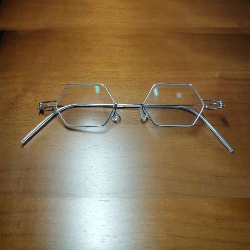Yujo Handcrafted Unisex Polygonal Stainless Steel Eyeglasses Y002 - C1