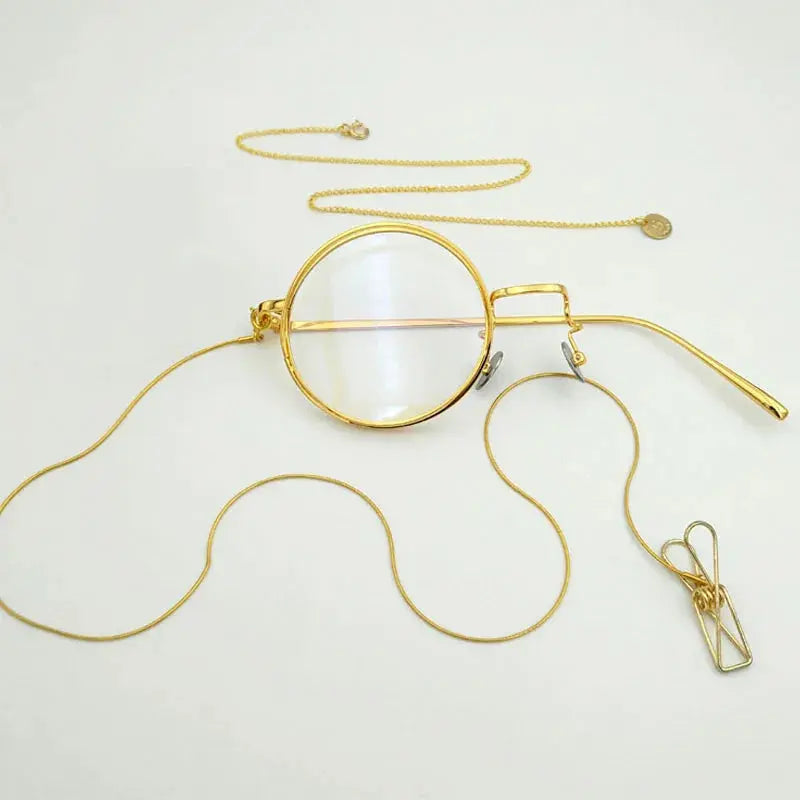 Yujo Unisex Cosplay Full Rim Alloy Monocle Gr7763 - Golden right eye1